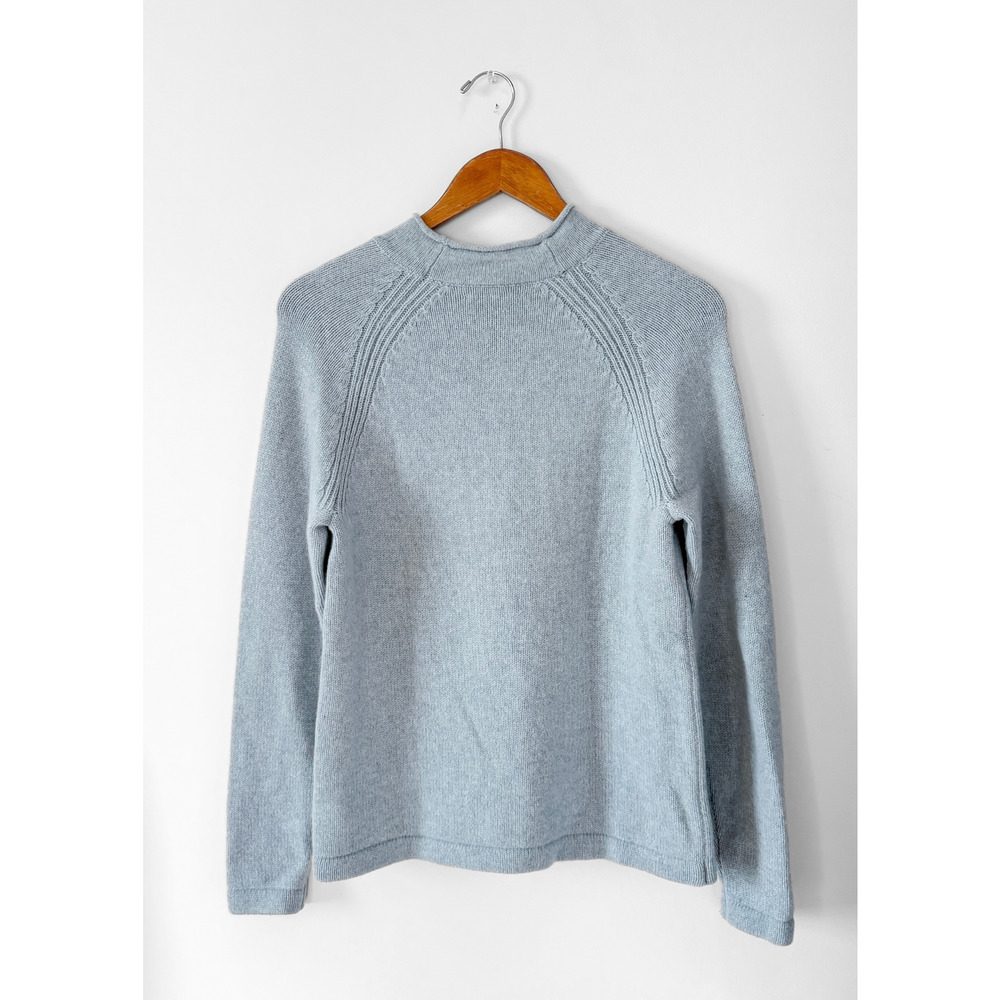 J.Crew Women's 1988 Rollneck Sweater Merino Wool Light Powder Blue Knit Top - Picture 7 of 8
